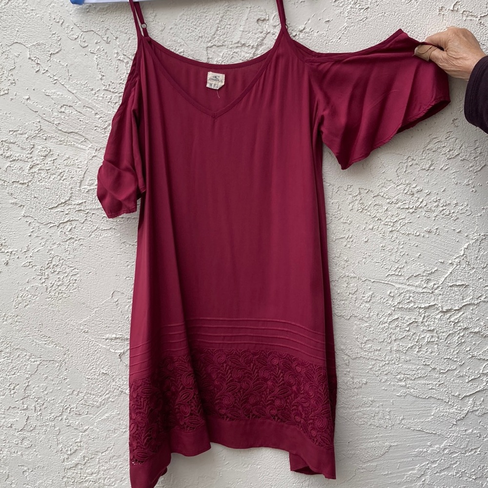 O’Neill medium cold Shoulder dress color ruby Red